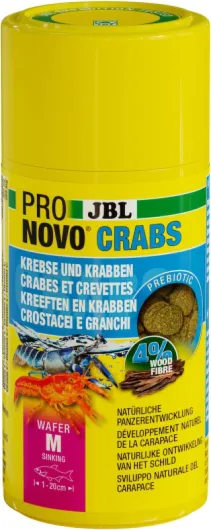 PRONOVO CRABS WAFER, Aliment de Base pour Écrevisses, Crabes et Crevettes géantes de 1-20 cm, Pastilles pour Écrevisses, taille M, 100 ml 48 g (Lot de 1) Pronovo