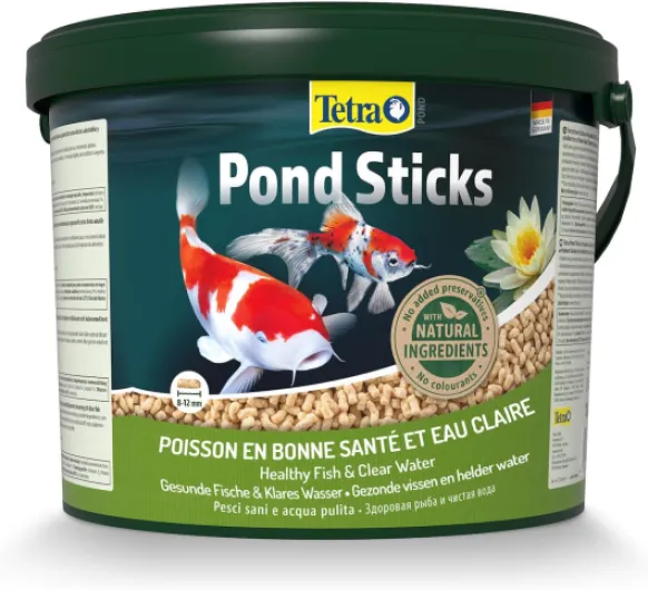 Pond Sticks – Alimentation Quotidienne idéale pour tous les Poissons de Bassin – Enrichi en Oligo-éléments, Vitamines essentiels, Caroténoïdes – Ne pollue pas l’eau - 10L 10 l (Lot de 1)