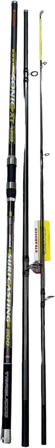 Generico Mgfishing Kit de pêche surfcasting 2 cannes à trébucher SonIC 4,20 m 200 g + 2 moulinets Trabucco OCEANIC 8000