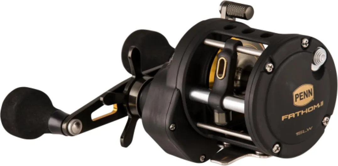 PENN Fathom II Level Wind moulinet léger à tambour tournant pour la pêche en mer, pêche au jig, pêche sur épave, lieu, pagre, denti, sériole, pêche en verticale 15- Right