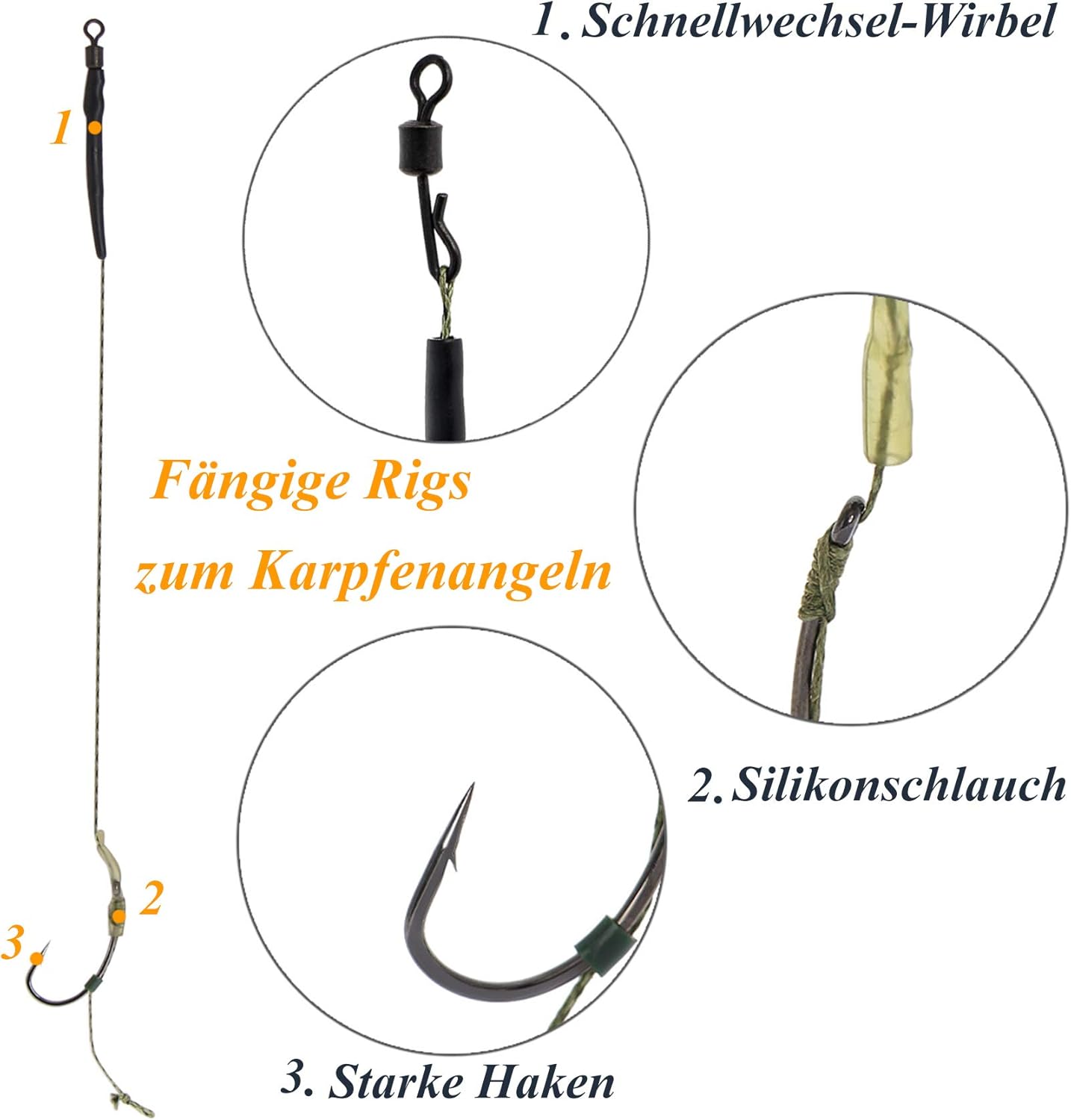 Croch Boilie Rig Bas de ligne pour pêche à la carpe fait à la main Rigure de ligne