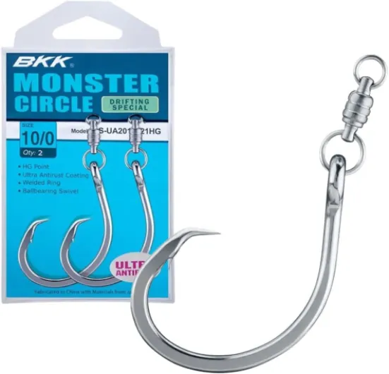 BKK Hameçons avec girell INOX Monster Circle 6/0 pcs - 2 Modèle S-UA2012021HG