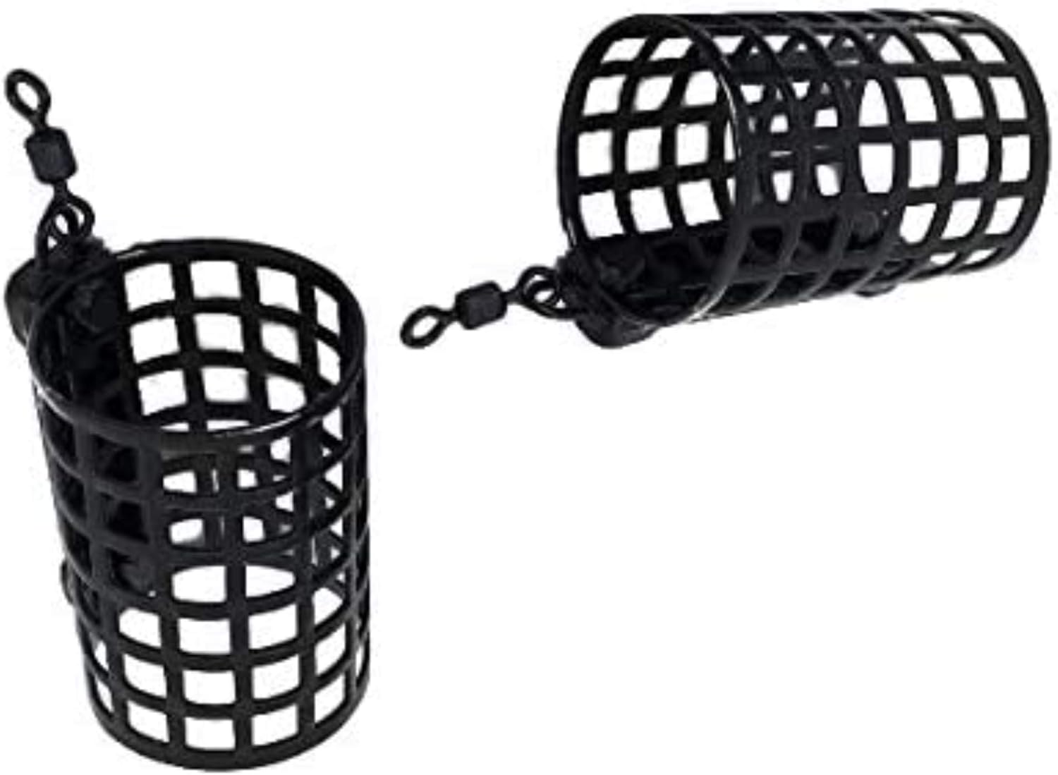BZS Alloy Steel Round Black Cage Metal Feeder for Carp Coarse Match Barbel Sea Fishing Tackle with Swivel - Pack of 10g, 15g, 20g, 25g, 30g, 40g, 50g, & 60g 60 grams