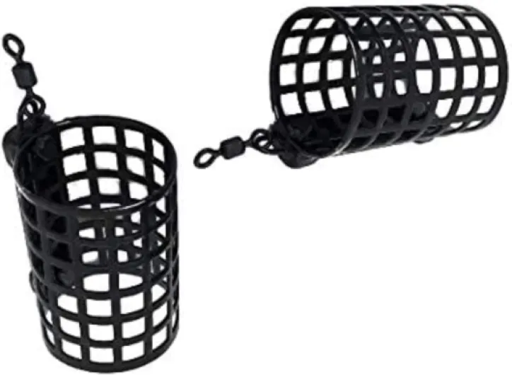 BZS Alloy Steel Round Black Cage Metal Feeder for Carp Coarse Match Barbel Sea Fishing Tackle with Swivel - Pack of 10g, 15g, 20g, 25g, 30g, 40g, 50g, & 60g 60 grams