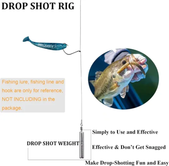 THKFISH Poids de pêche Hameçons Crochets Wacky Crochets Offset Plomb de pêche Poids Drop Shot Plateforme de largage 28pièces 103pièces 103 Pièces Articles de pêche