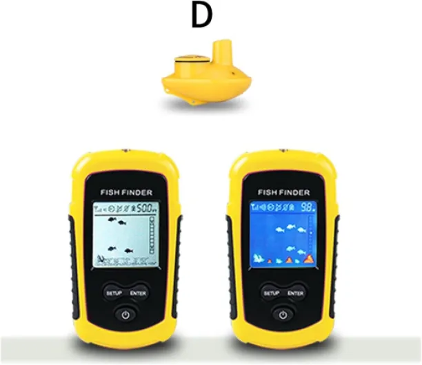 Détecteurs de Poissons, sondeurs de Profondeur, sondeur de Poissons sans Fil avec Accessoires de sondeur, échosondeur de pêche Portable pour Bateau, Kayak, pêche en mer
