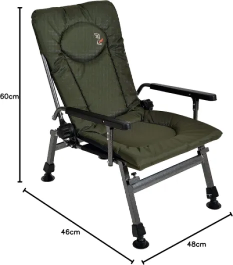 Chaise de pêche Carp F5R - Chaise de camping de luxe pour la pêche à la carpe - Table offrant une hauteur supplémentaires