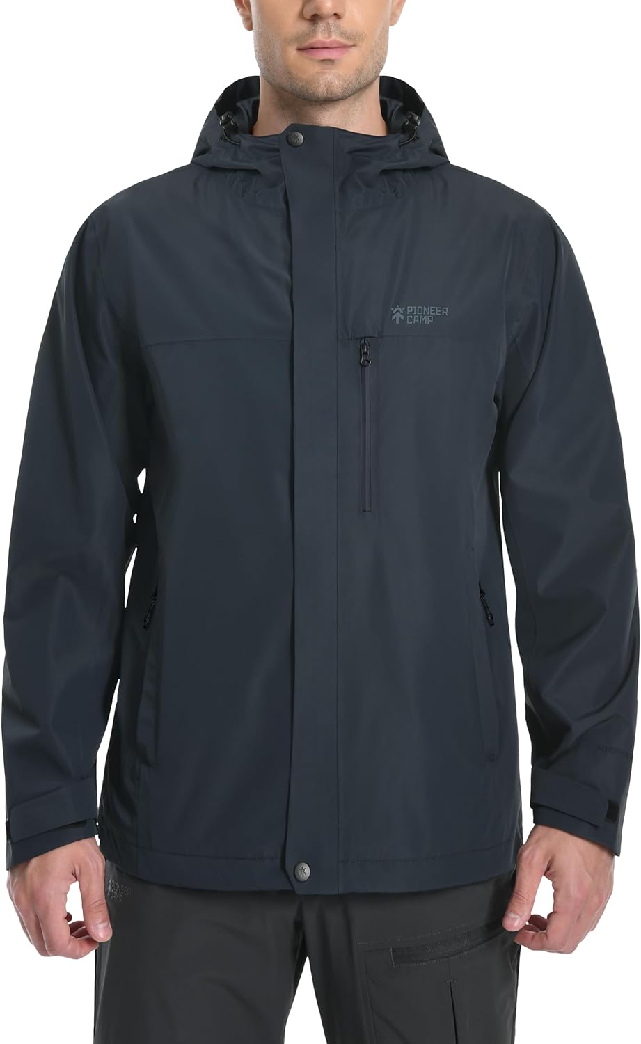 Veste de pluie homme - Imperméable et respirante - Avec capuche - 4 poches S Bleu Marine