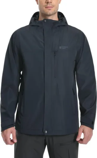 Veste de pluie homme - Imperméable et respirante - Avec capuche - 4 poches S Bleu Marine