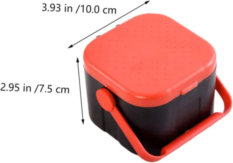 Boîte De Rangement Hermétique Pour Vers De Terre 10X10X7.50Cm Conteneur Portable Respirant Double Pour Stockage D'Appâts Vivants Pêche