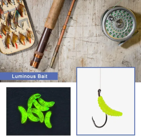 250pcs Appâts de Pêche Plastique Flexible Ver de Terre Maïs Asticot Appâts Alose Artificiels Réalistes Eau Douce Salée