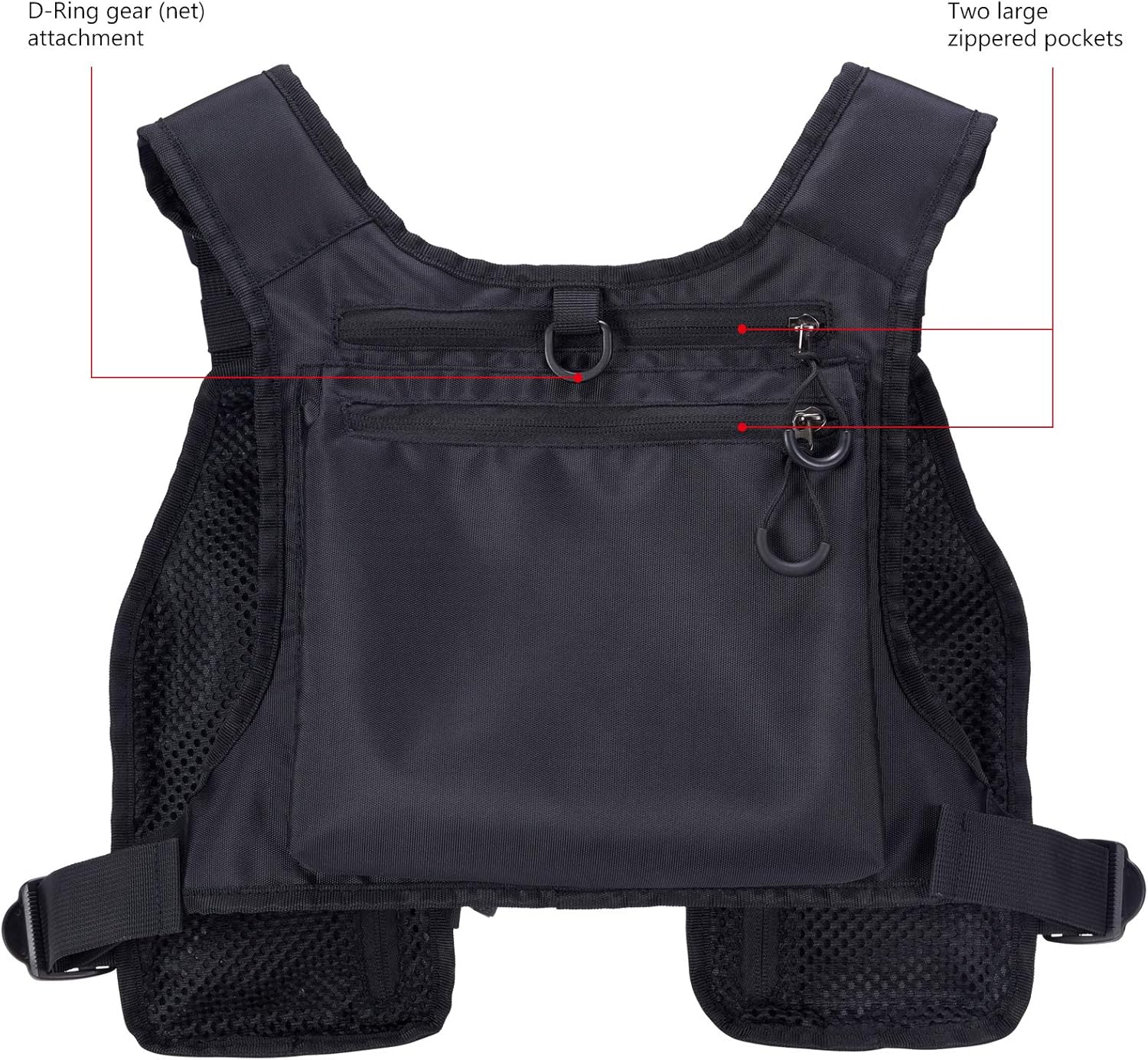 FV08 Gilet de pêche à la mouche ultra léger pour homme et femme Taille unique Noir Taille unique