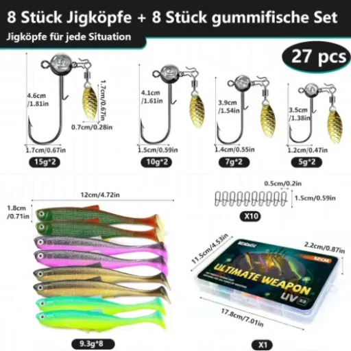 Test Leurre Souple 12cm VEYCVLA : un kit complet pas cher qui fait le job pour le sandre et la perche