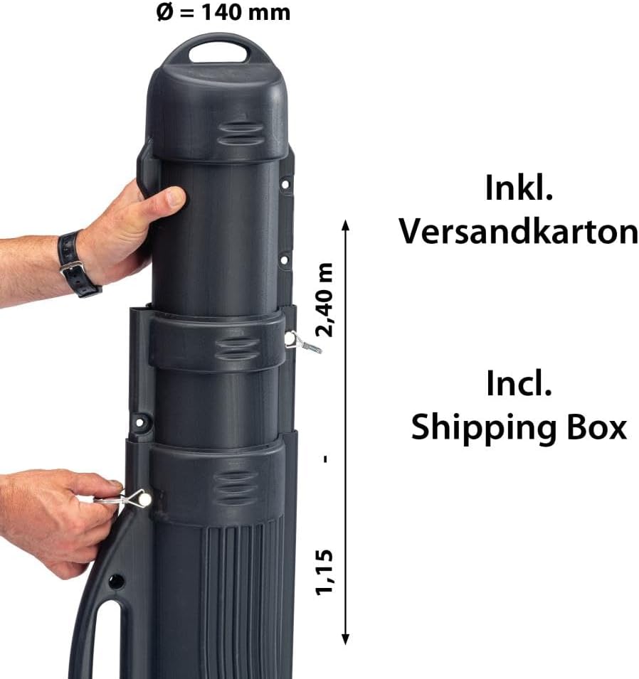 SAENGER Tube de Transport télescopique pour Canne à pêche, Plusieurs Cannes à pêche, Tube de Transport de 115 à 240 cm, résistant aux Chocs