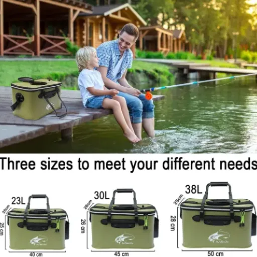 Test seau de pêche pliable 23L MMSGA : le vivier pas parfait mais bien pratique pour garder le poisson en vie