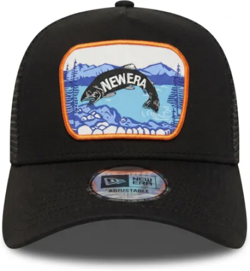 Fishing Olive A-Frame Adjustable Trucker Cap Taille unique Noir