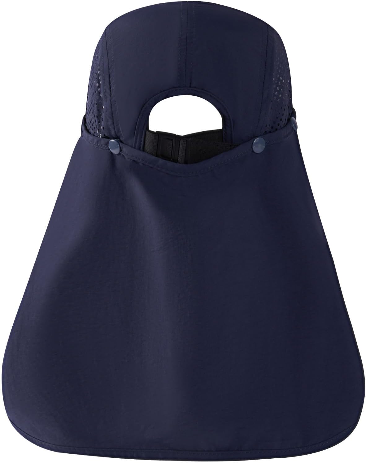 UPF 50 + Casquette de pêche Pliable Casquette de Baseball avec Couvercle de Cou Amovible Portable pour Hommes et Femmes randonnée de Golf Taille unique Dark Blue with Foldable Brim