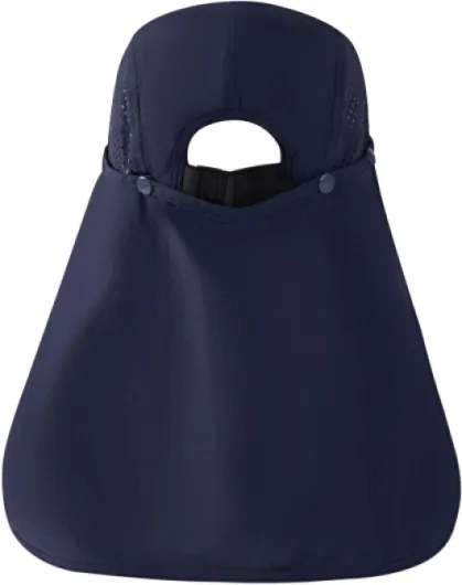 UPF 50 + Casquette de pêche Pliable Casquette de Baseball avec Couvercle de Cou Amovible Portable pour Hommes et Femmes randonnée de Golf Taille unique Dark Blue with Foldable Brim