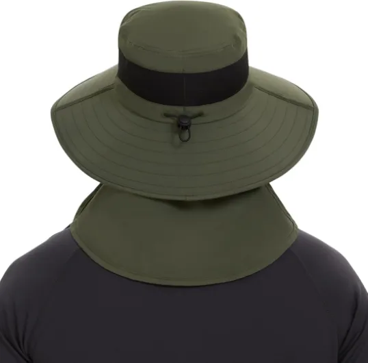 Chapeau de Soleil Respirant UPF 50+ avec Couvre-Visage Amovible et Rabat de Cou Chapeau Unisexe à Large Bord résistant à l'eau pour la pêche la randonnée l'extérieur Les Hommes et Les Femmes Taille unique Vert Militaire