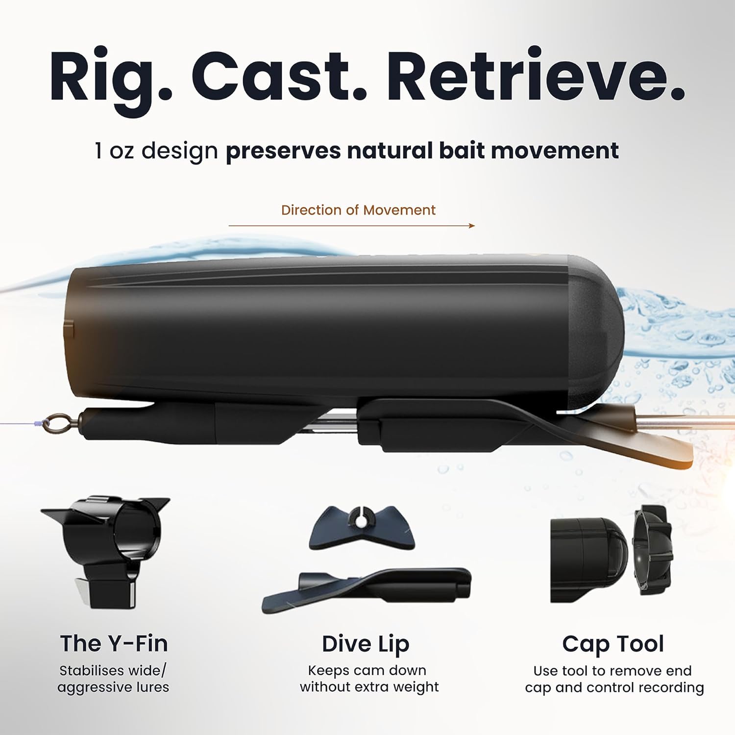 Westin Underwater Explore Camera 28 g – Accessoires de pêche pour la pêche à la Carpe, caméra de Trail avec Full HD 1080p, étanche 200 m, Couleurs Vives, Batterie 1 h 25 Min