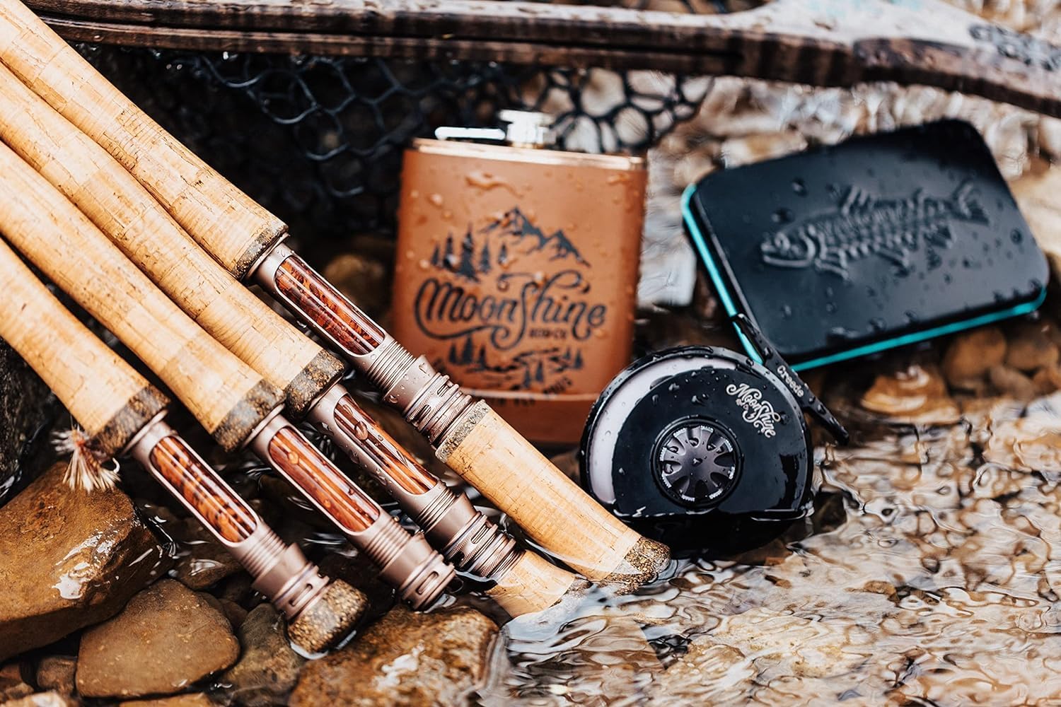 Moonshine Rod Co - Canne à pêche à la mouche avec étui de transport et section supplémentaire pour canne à pêche à la mouche Action lente moyenne et rapide 3wt 7'6" Drifter 2 - Classique - Action moyenne