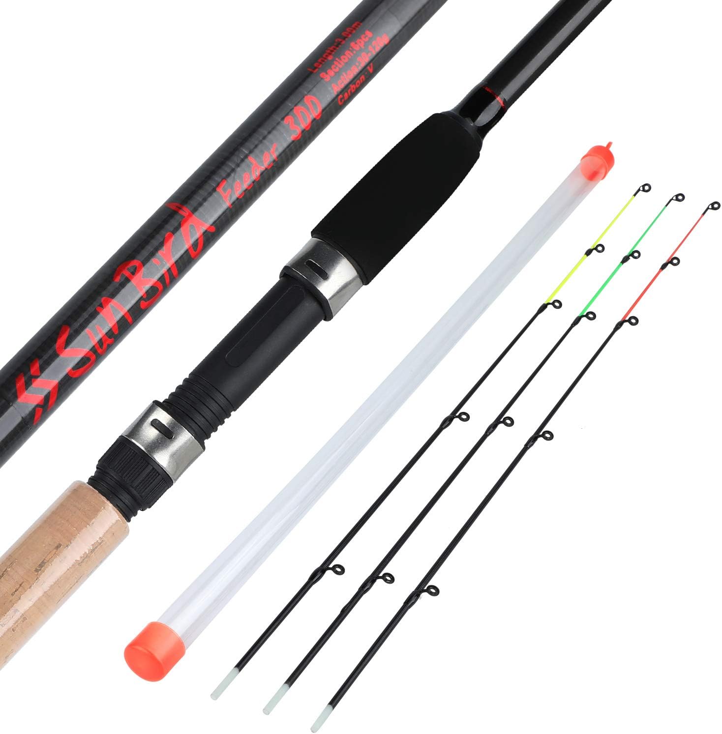 Sougayilang Baguette de avec 3 Embouts de Canne à pêche Protable Spinning Casting, Tige de Voyage, Assortiment Complet d'action