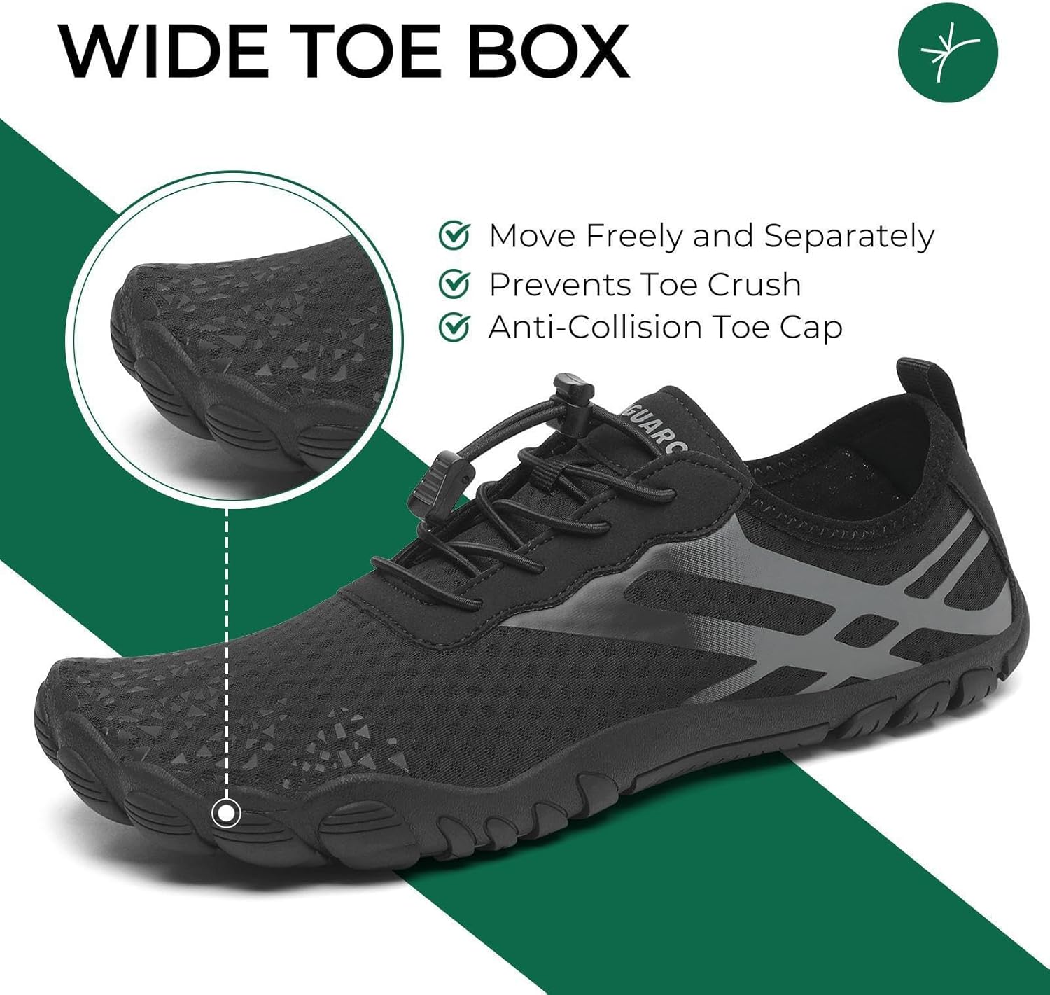 Chaussures Aquatiques Homme Femme Chaussure d'eau Respirant Chaussures de Plage Séchage Rapide Chaussures Mer pour Plongée Nautiques Baignade Riviere,GR.35-48 EU 42 EU Noir Inquiétant