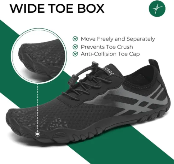 Chaussures Aquatiques Homme Femme Chaussure d'eau Respirant Chaussures de Plage Séchage Rapide Chaussures Mer pour Plongée Nautiques Baignade Riviere,GR.35-48 EU 42 EU Noir Inquiétant