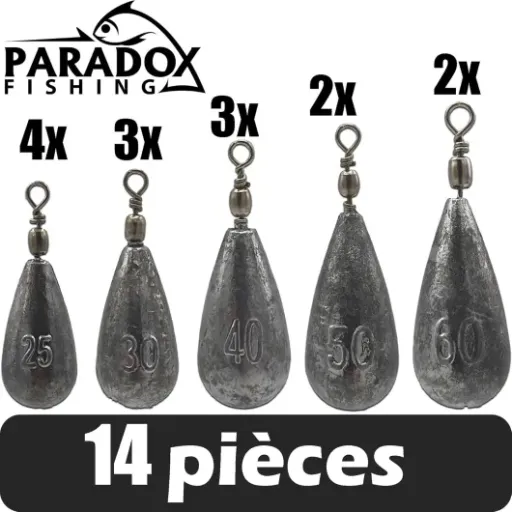 Test Paradox Fishing lot Plomb Peche 25g-60g : du plomb simple qui fait le job pour la carpe